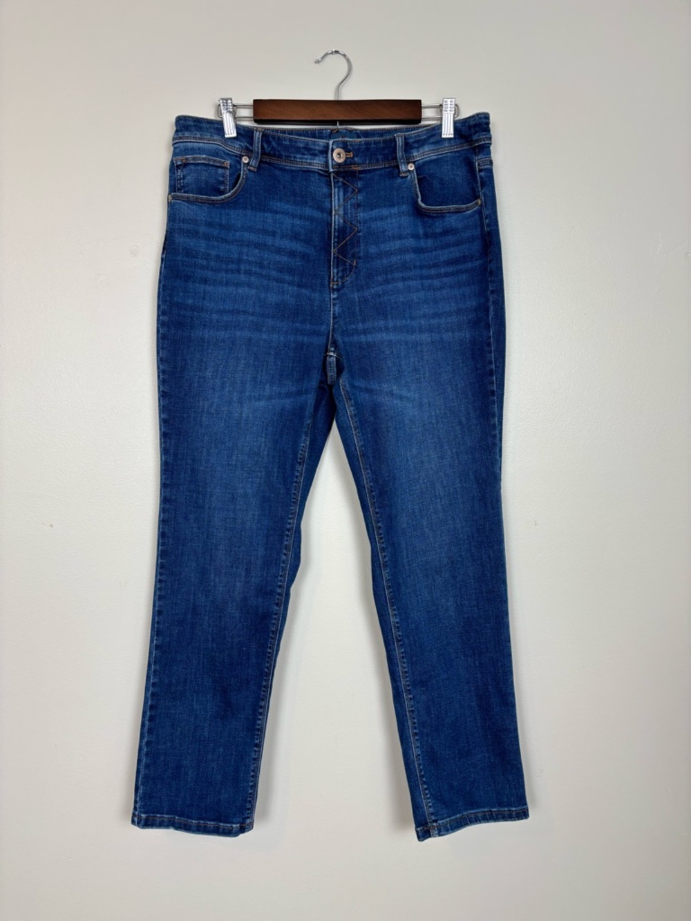 J Jill Jeans Womens 14 Petite High Rise Straight Leg Denim in Blue